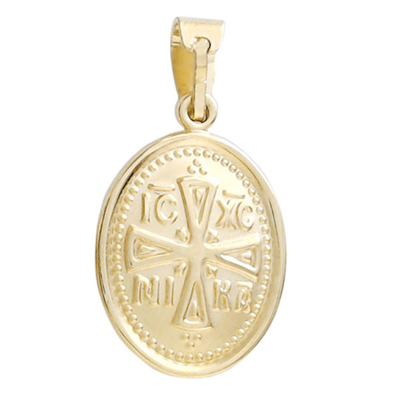 Δίχρωμο Χρυσό Φυλαχτό Κ14 Με Δύο Όψεις